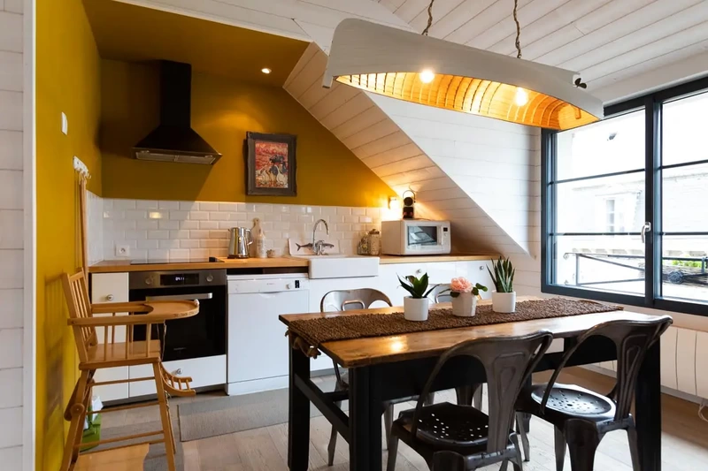 Espace cuisine du gîte Digue&Dentelle - Les Maisons de Victoire à Binic, proche île de Bréhat